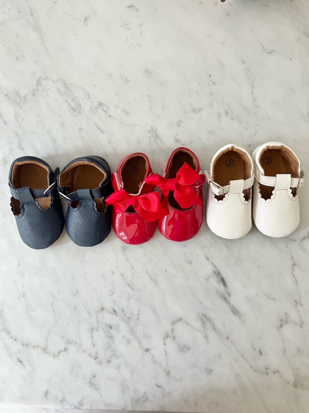 Bundle Baby Mary Jane Shoes in Navy, Red, and White